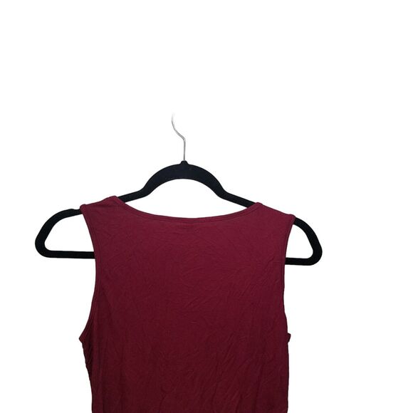 WNeedU Womens Sz S Red Solid Sleeveless Blouse - Picture 5 of 9